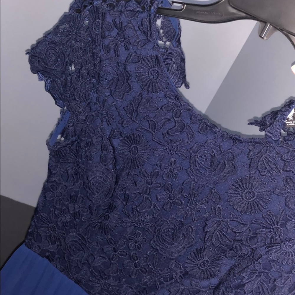 Lulus Dress Navy Blue Flowery lace